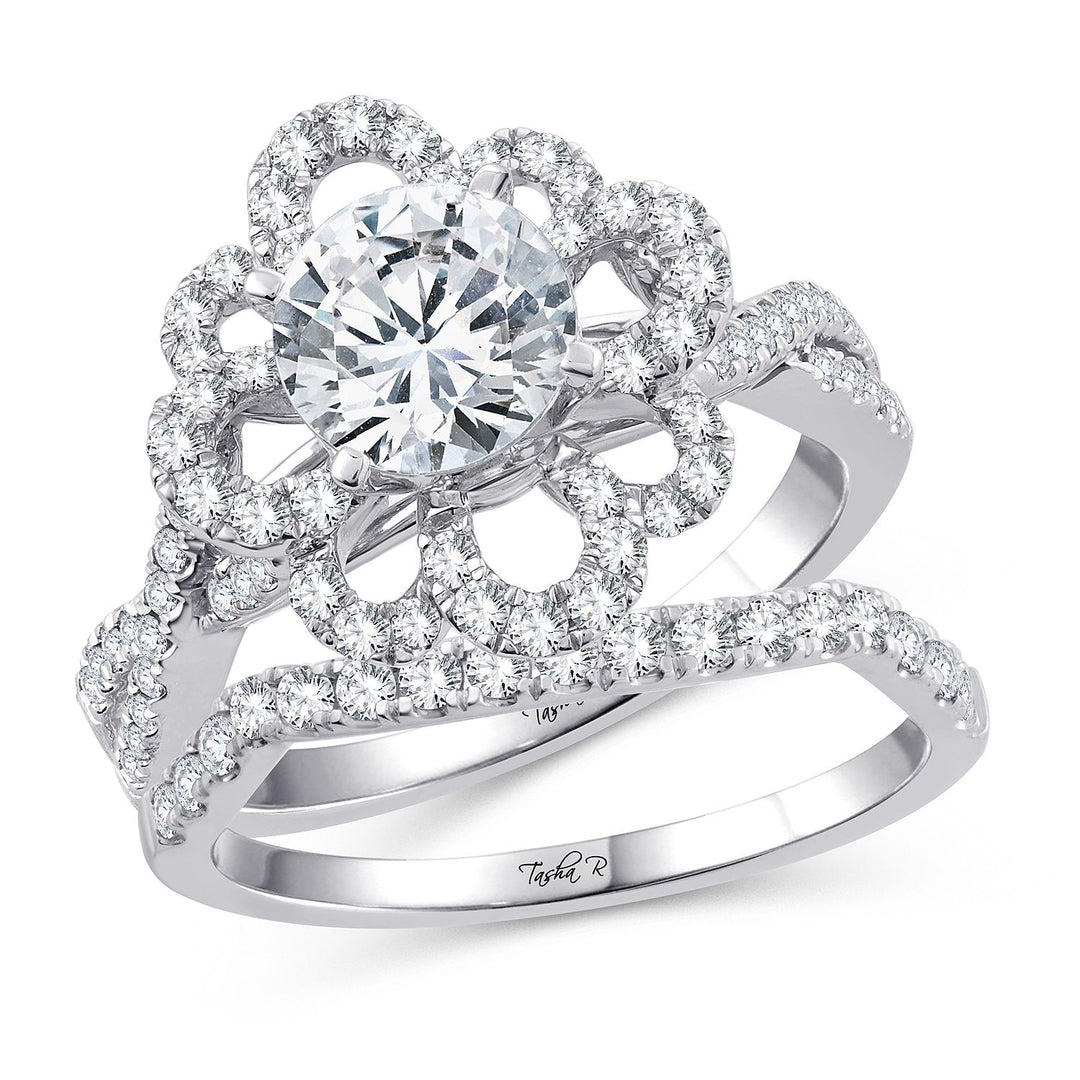 14k White Gold Lab Diamond Semi Mount Engagement Ring