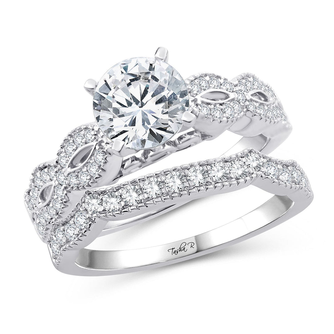 14k White Gold Lab Diamond Semi Mount Engagement Ring