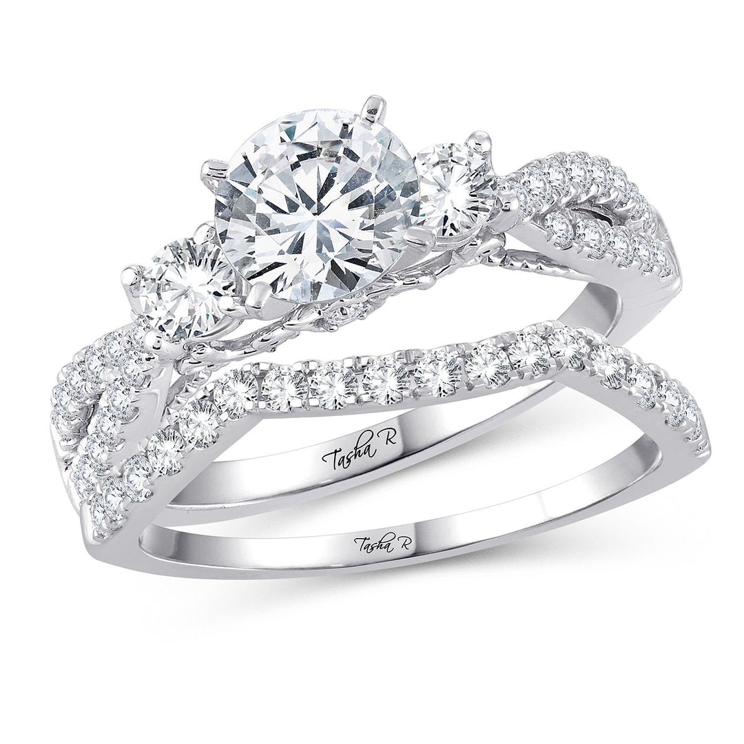 14K White Gold 0.87CT Lab Diamond Engagement Ring Semi-Mount