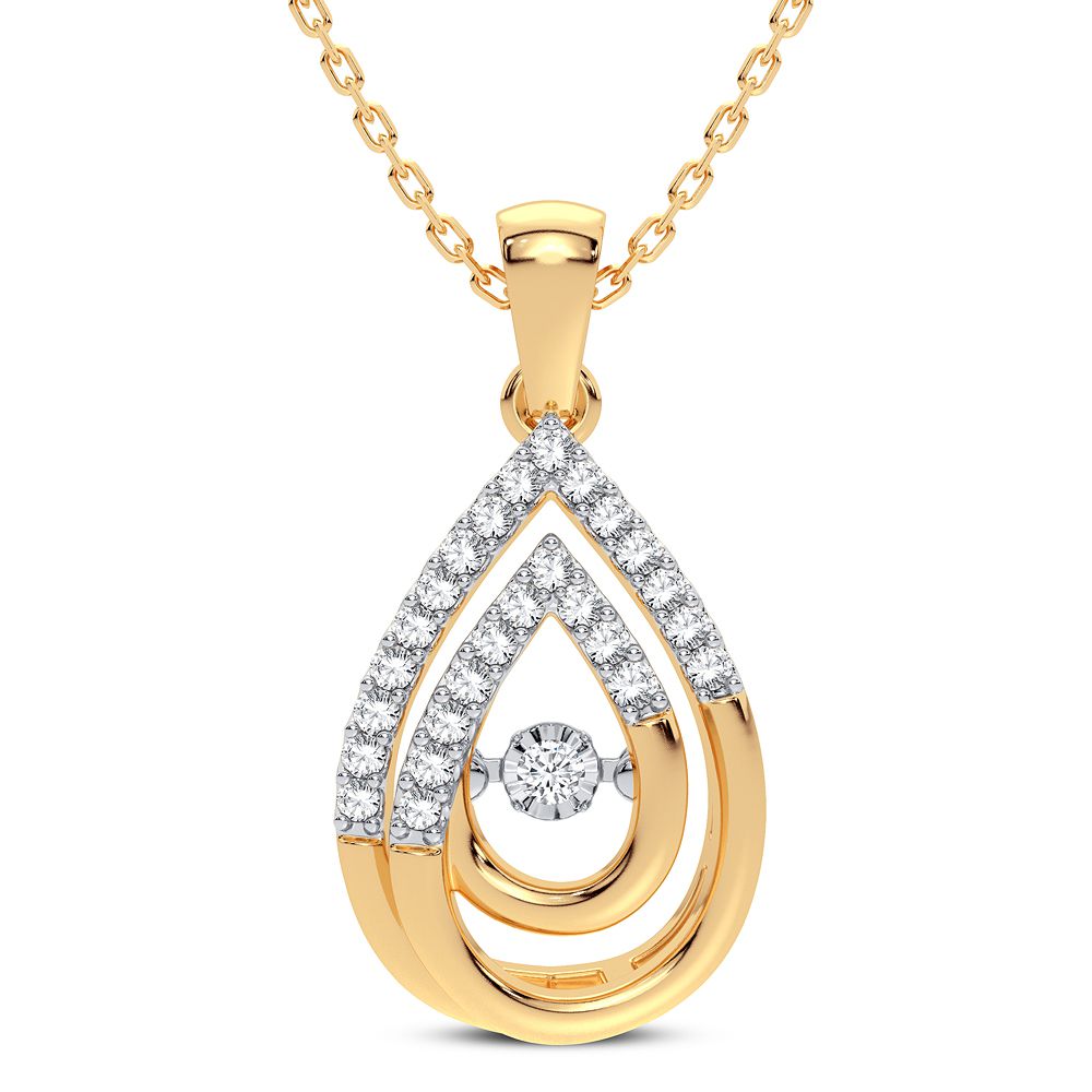 Delicate 14k Gold 0.18CT Lab Diamond Womens Pendant
