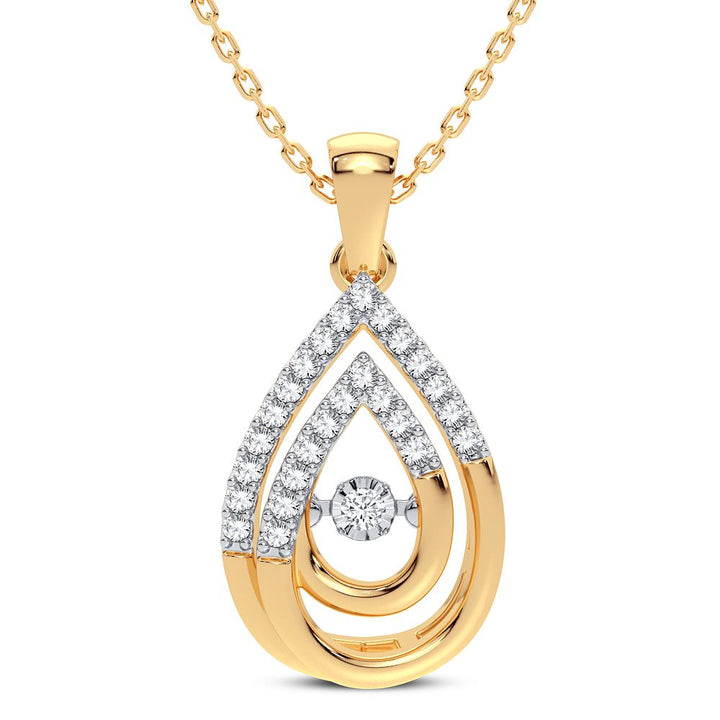 Delicate 14k Gold 0.18CT Lab Diamond Womens Pendant