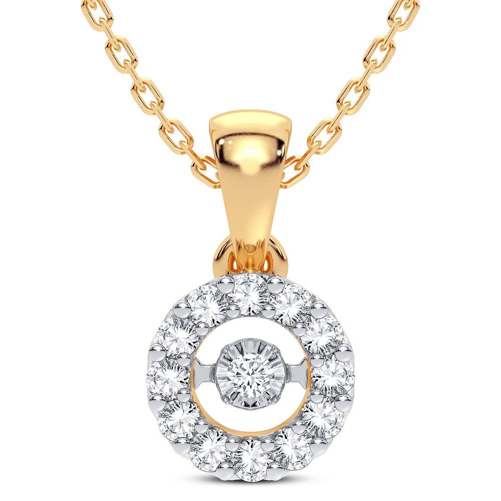 14K Yellow Gold Lab Diamond Pendant: Chic Elegance