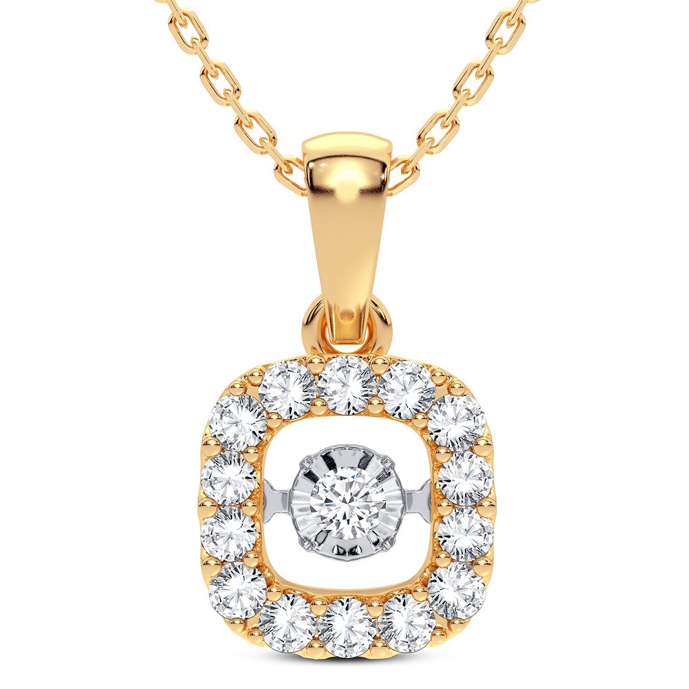 Chic 14K Yellow Gold 0.25CT Lab Diamond Womens Pendant