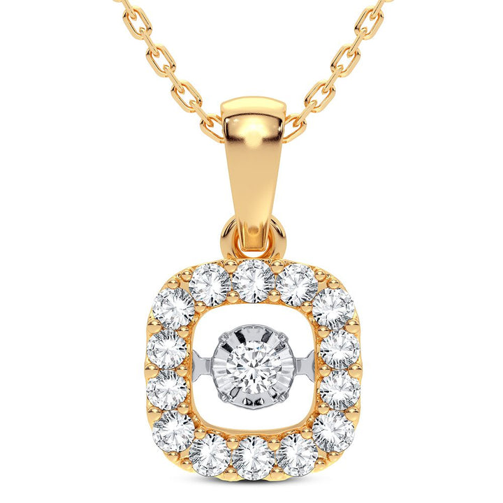 Chic 14K Yellow Gold 0.25CT Lab Diamond Womens Pendant