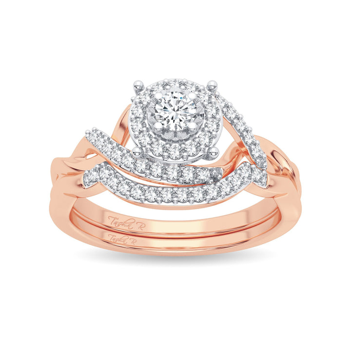14K Yellow Gold 0.33CT Lab Diamond Bridal Ring Sparkle