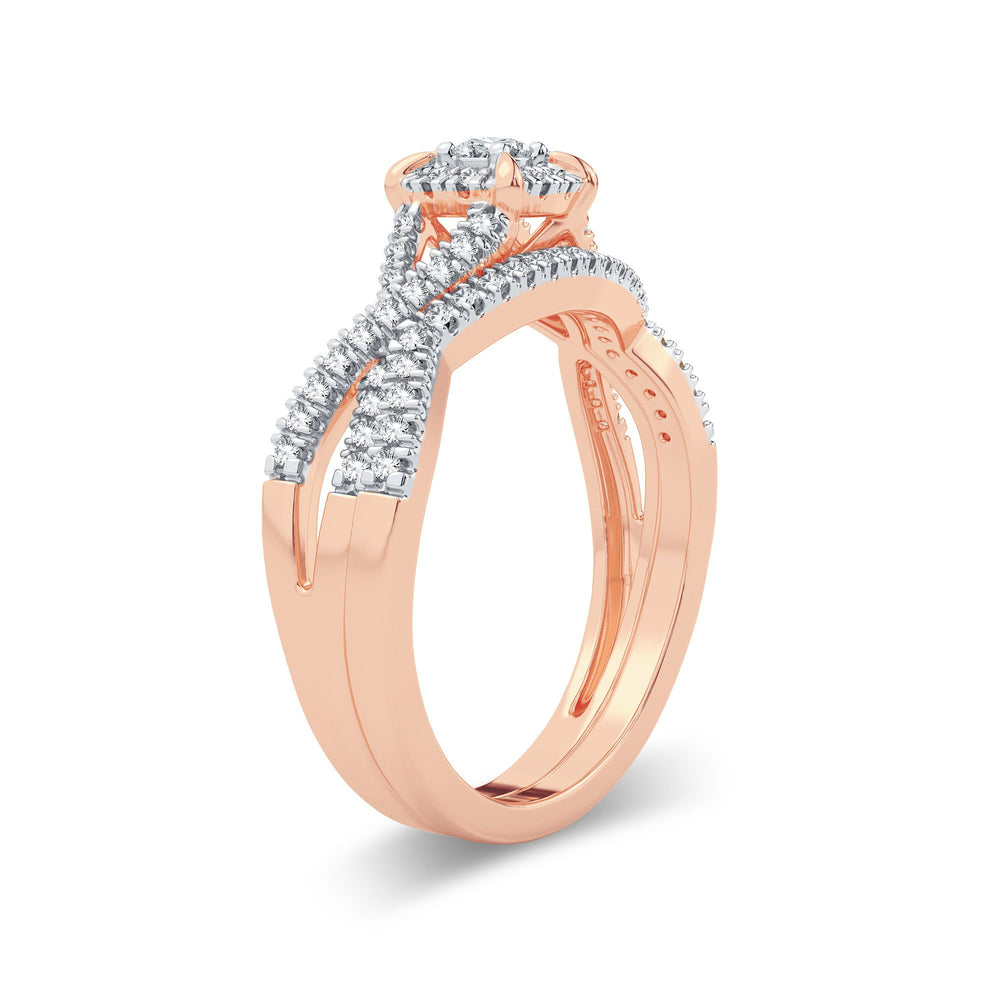 Timeless 14k Rose Gold 0.33CT Lab Diamond Bridal Ring