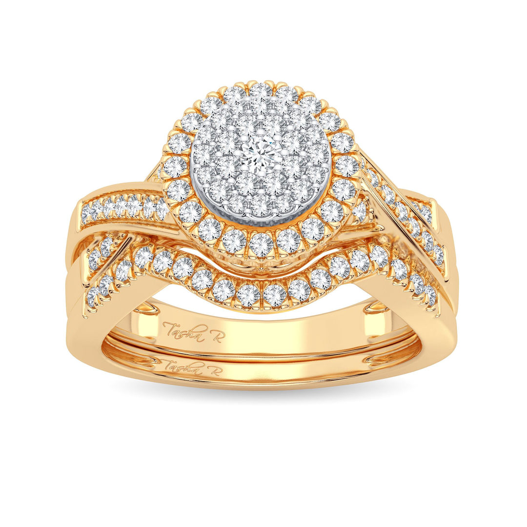 14k Yellow Gold 0.40CT Lab Diamond Bridal Ring Set