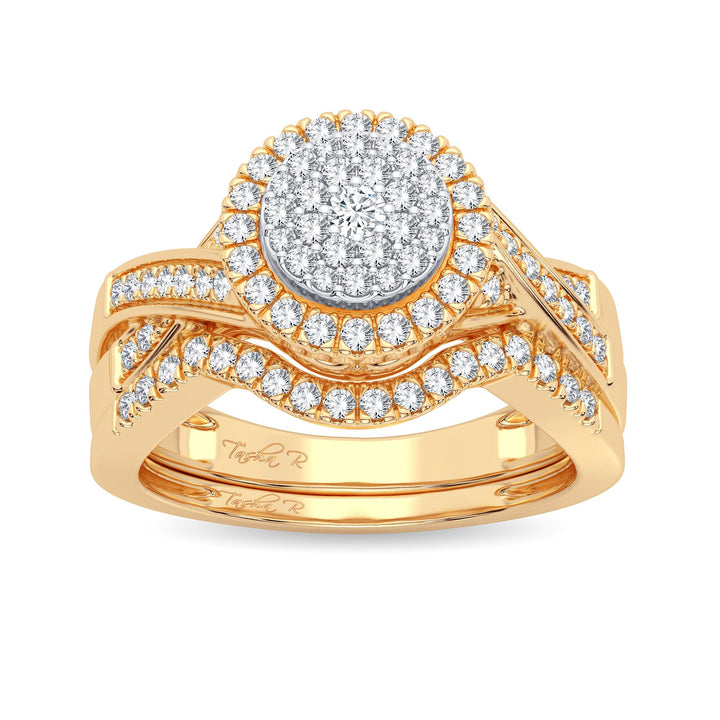 14k Yellow Gold 0.40CT Lab Diamond Bridal Ring Set