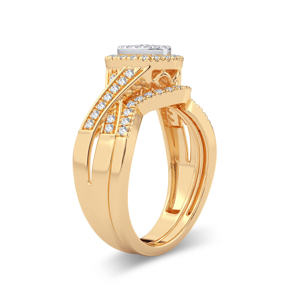 14k Yellow Gold 0.40CT Lab Diamond Bridal Ring Set