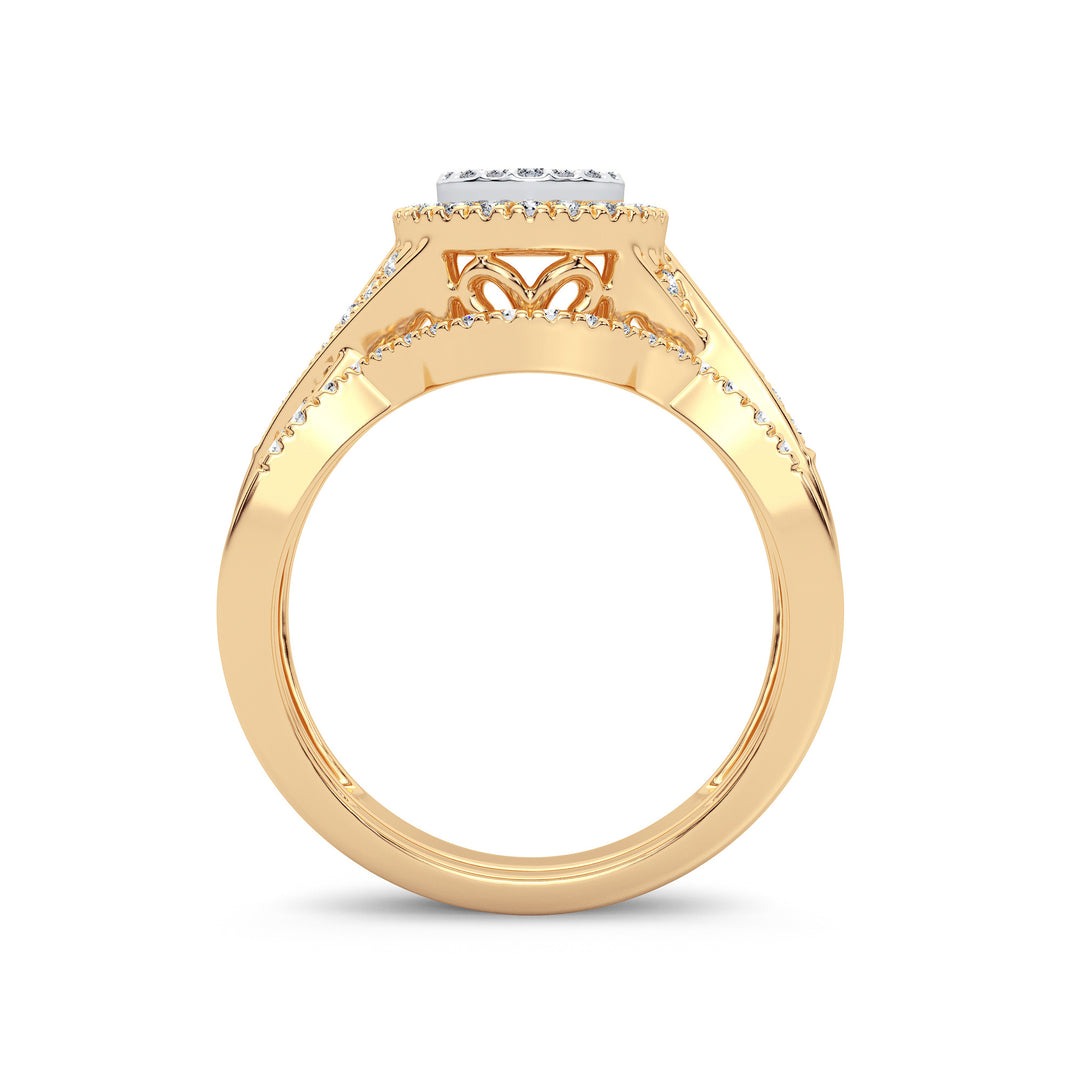 14k Yellow Gold 0.40CT Lab Diamond Bridal Ring Set