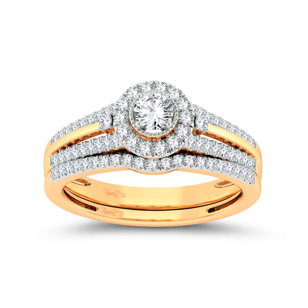 Timeless 14K Yellow Gold Lab Diamond Womens Bridal Ring