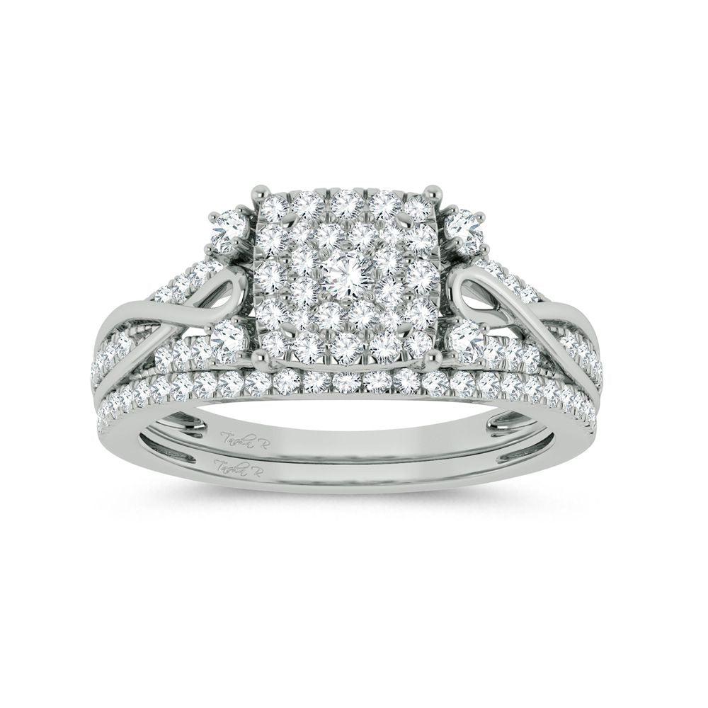 Elegant 14k White Gold 0.50ct Lab Diamond Bridal Ring