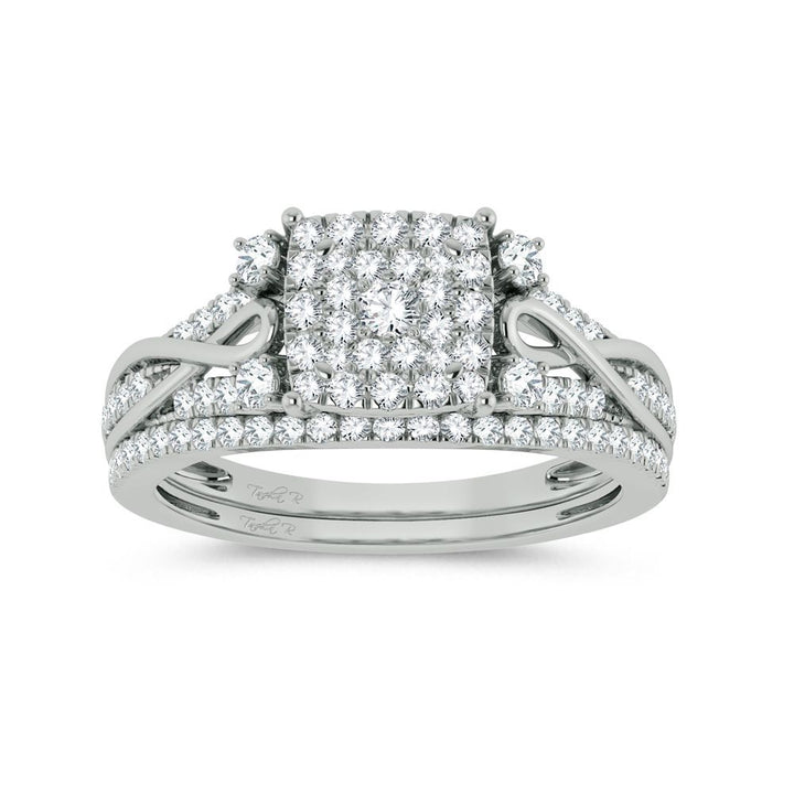 Elegant 14k White Gold 0.50ct Lab Diamond Bridal Ring