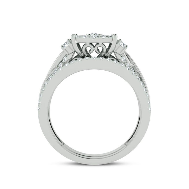 Elegant 14k White Gold 0.50ct Lab Diamond Bridal Ring