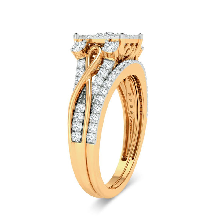 14k Yellow Gold 0.50ct Lab Diamond Bridal Ring Set