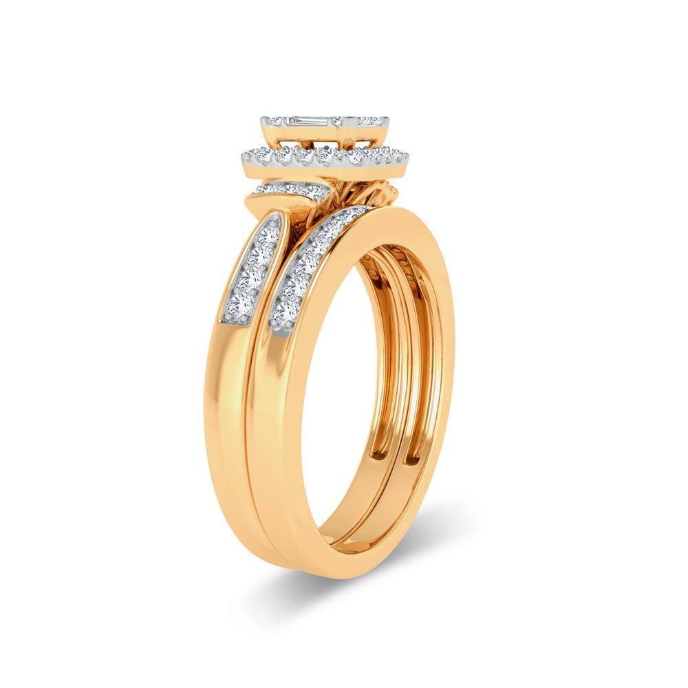 Romantic 14k Yellow Gold 0.50ct Lab Diamond Bridal Ring