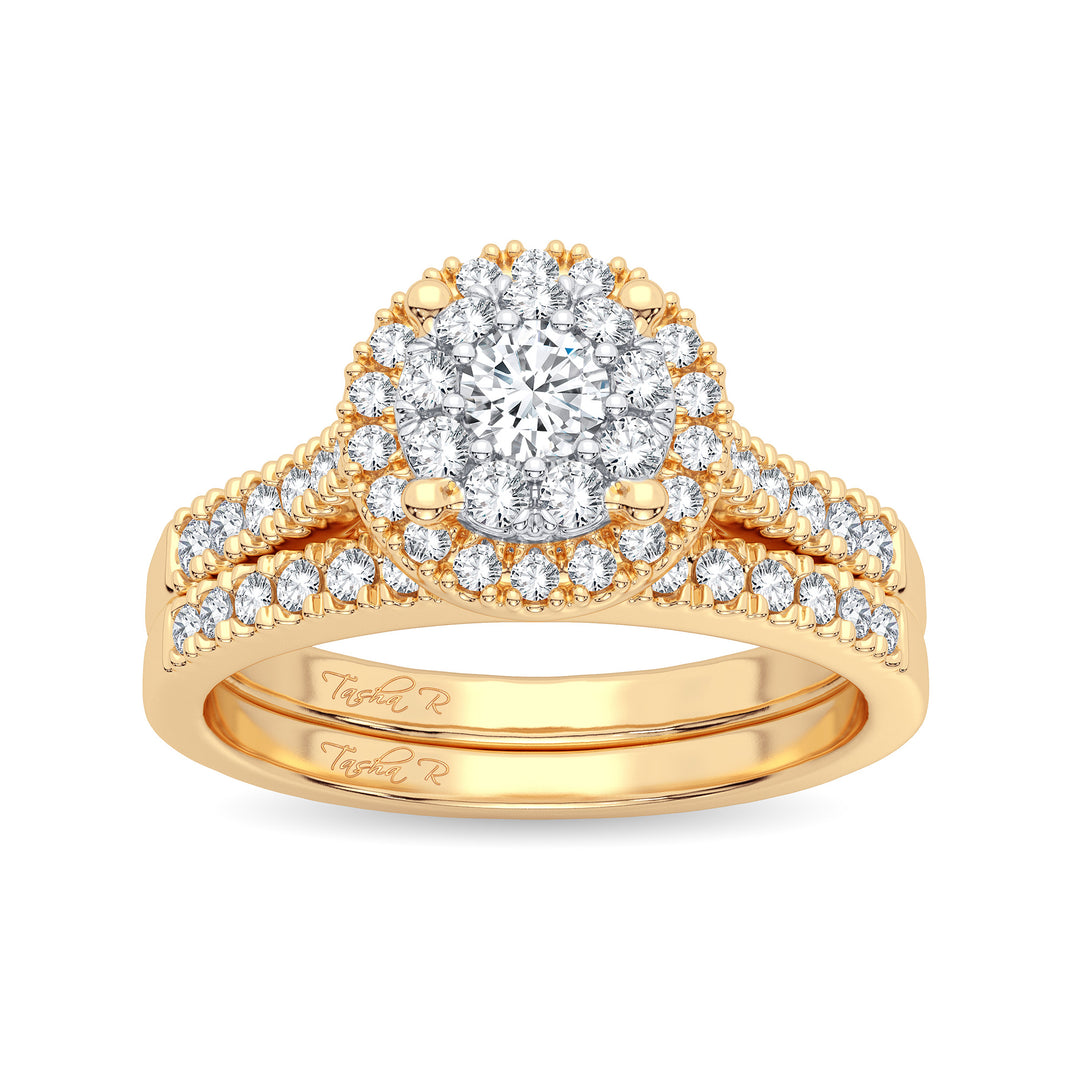 14K Yellow Gold 0.62CT Lab Diamond Womens Bridal Ring