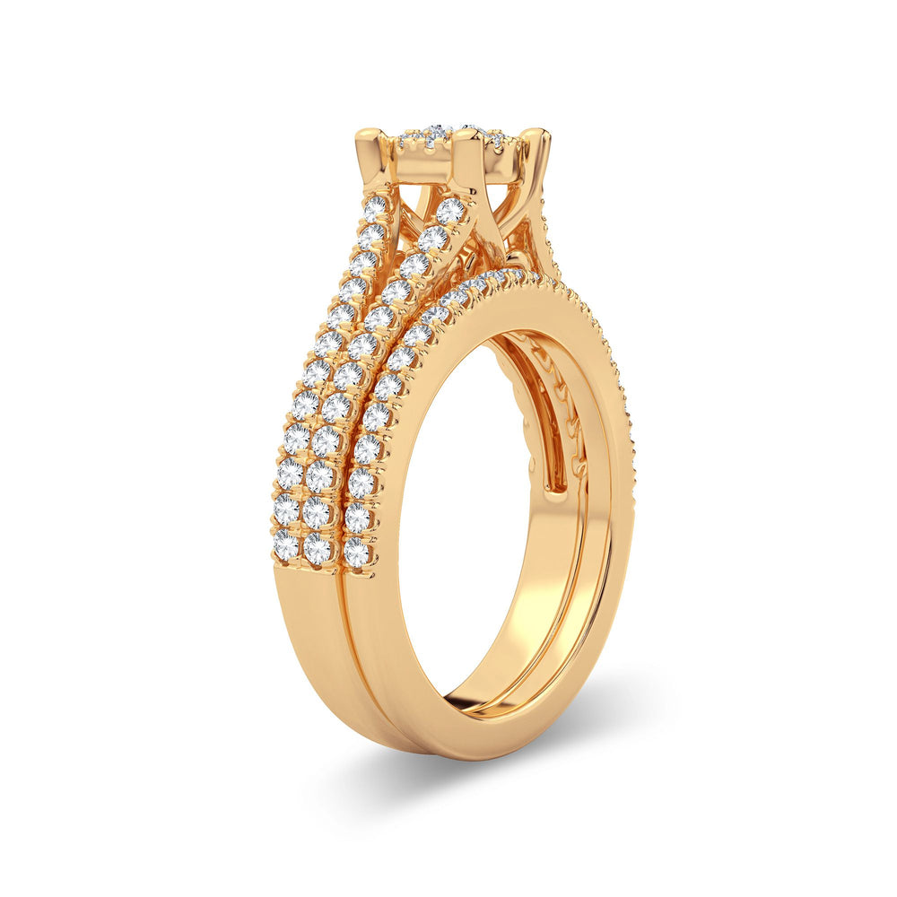 14k Yellow Gold 0.83CT Lab Diamond Womens Bridal Ring
