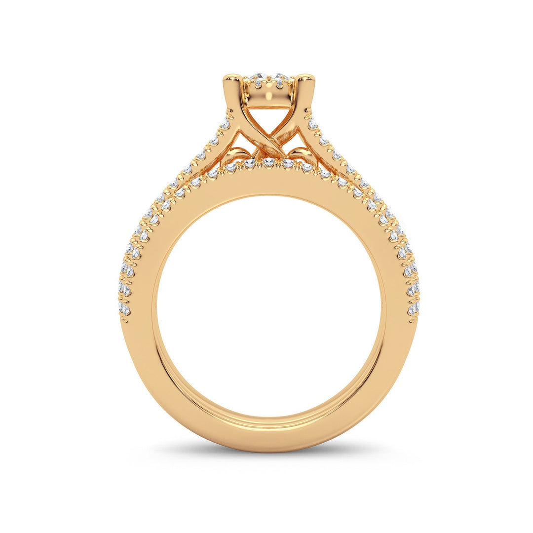 14k Yellow Gold 0.83CT Lab Diamond Womens Bridal Ring