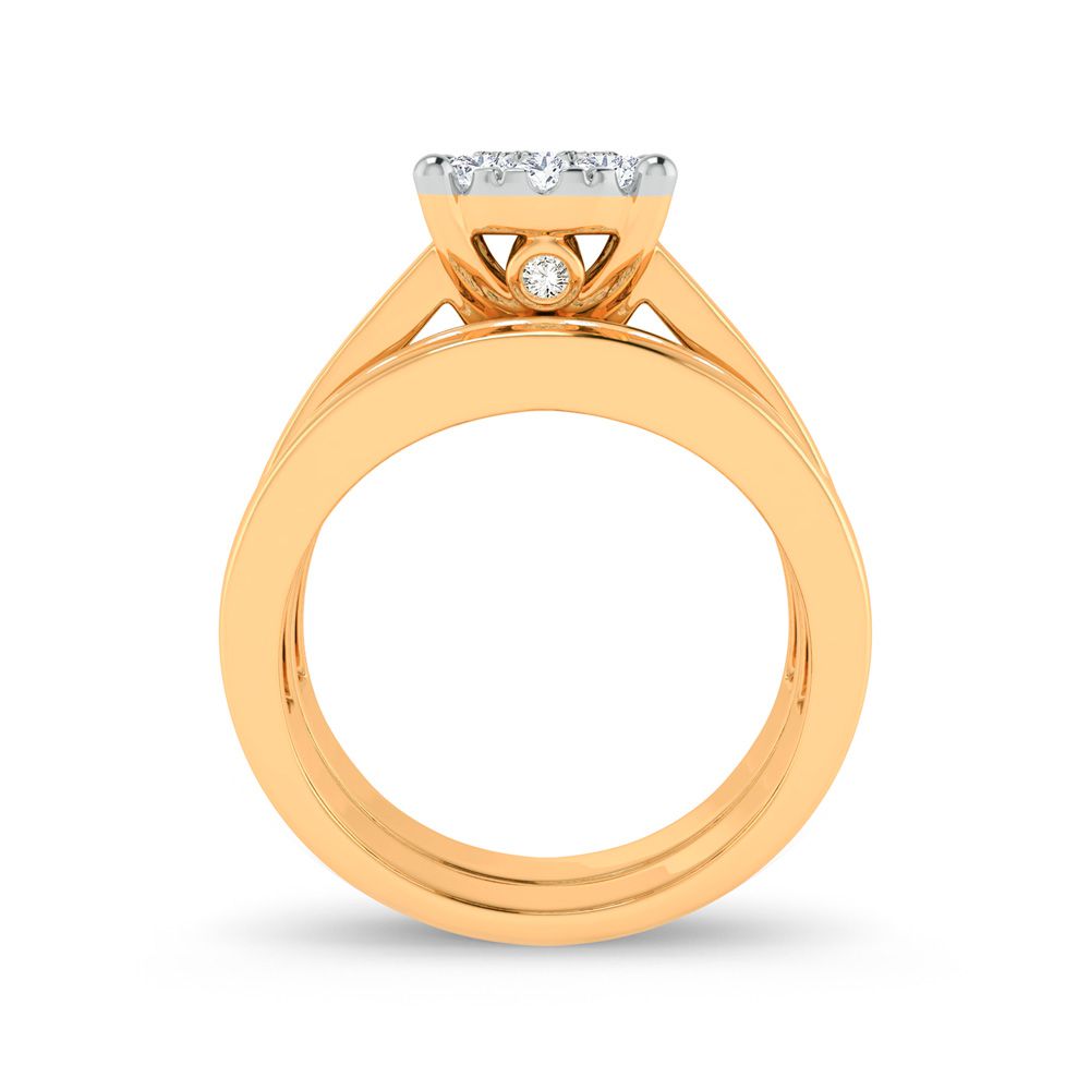Timeless 14k Yellow Gold 1ct Lab Diamond Bridal Ring