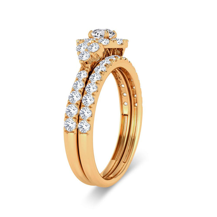 Timeless 14k Yellow Gold 1ct Lab Diamond Bridal Ring