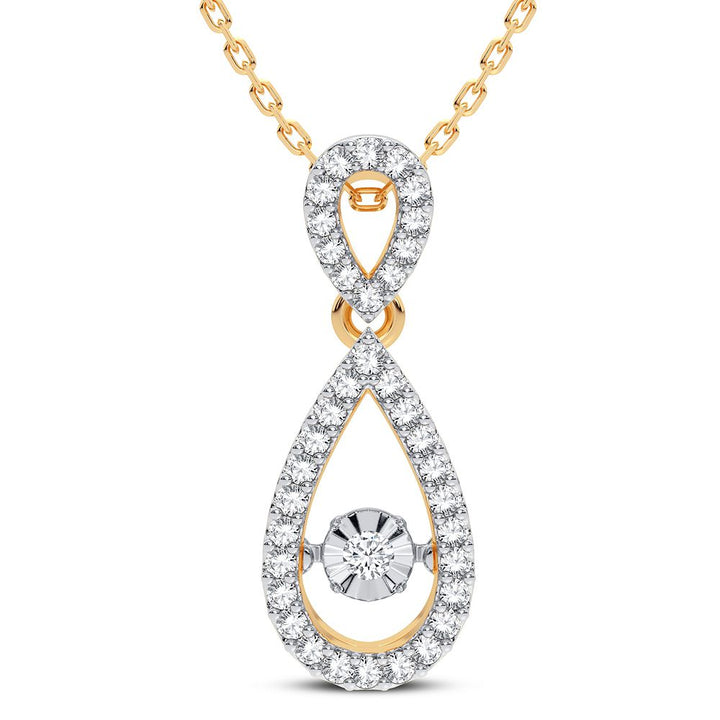 14k Yellow Gold Lab Diamond Womens Pendant Charm