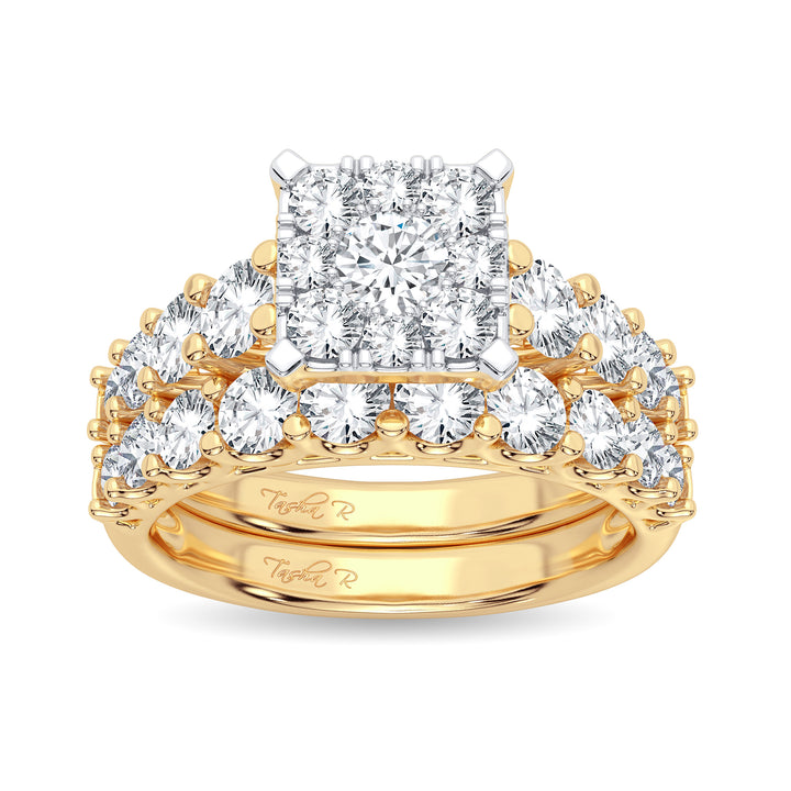14K Yellow Gold 2CT Lab-Created Diamond Bridal Ring