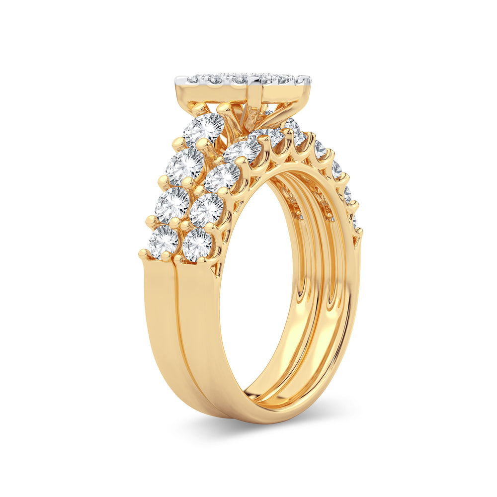 14K Yellow Gold 2CT Lab-Created Diamond Bridal Ring
