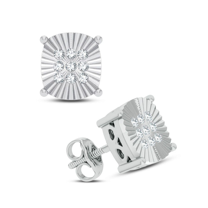 Chic 14k White Gold Lab Diamond Stud Earrings for Women