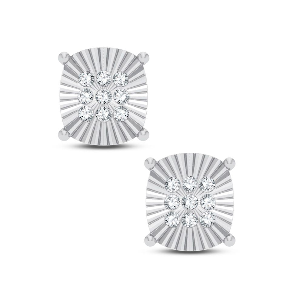 Chic 14k White Gold Lab Diamond Stud Earrings for Women