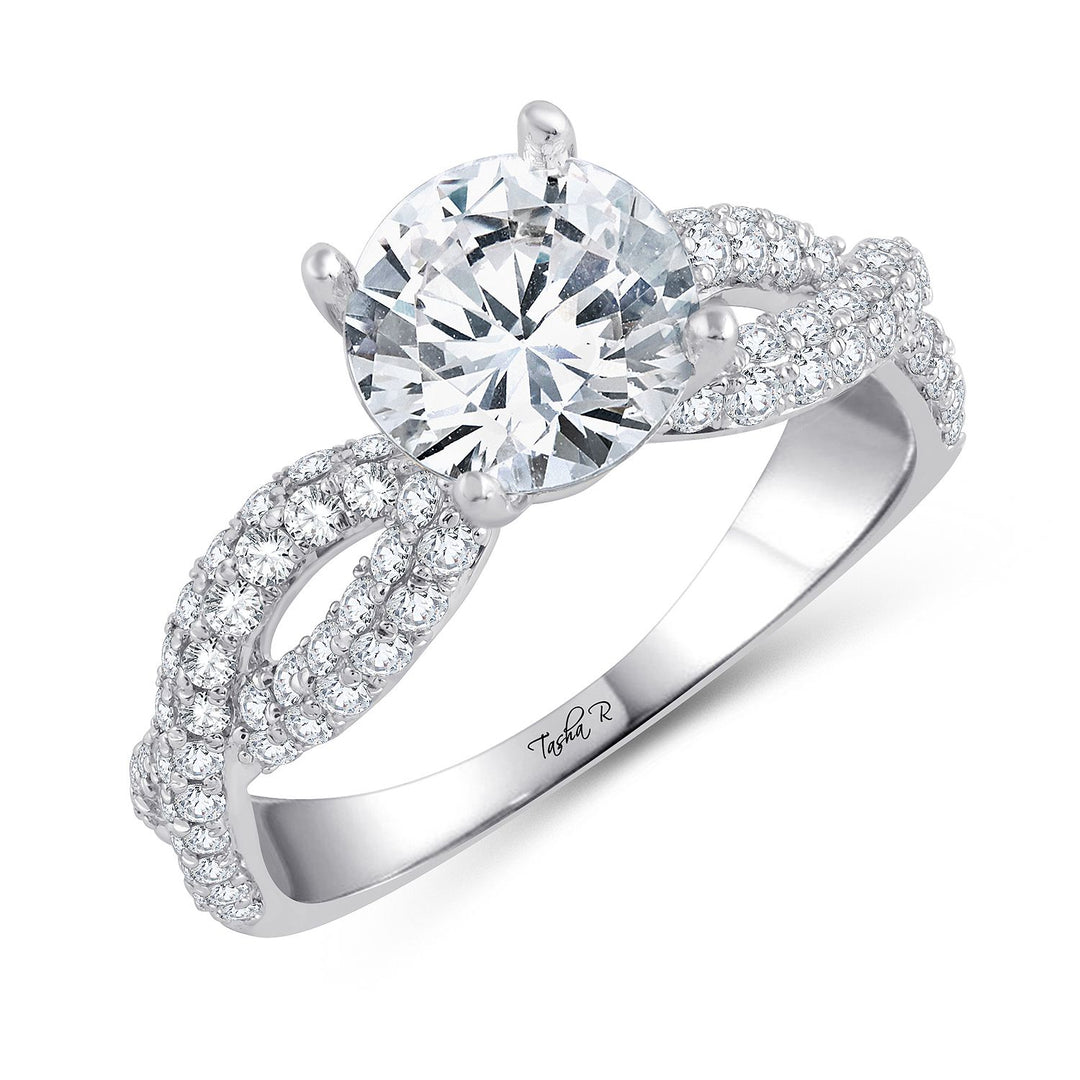 14k White Gold Lab Diamond Semi Mount Engagement Ring