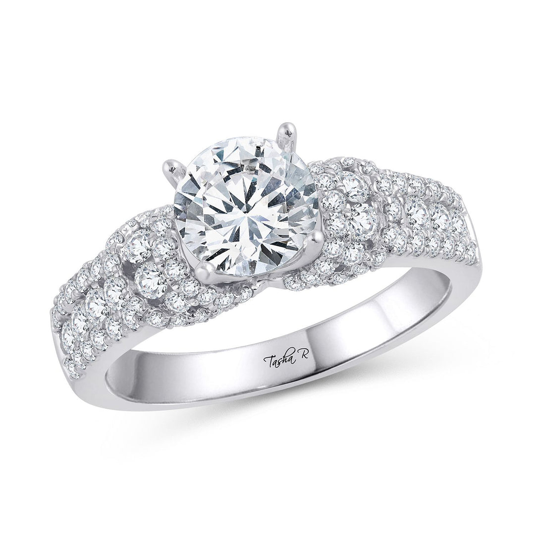 14k White Gold Lab Diamond Semi Mount Engagement Ring