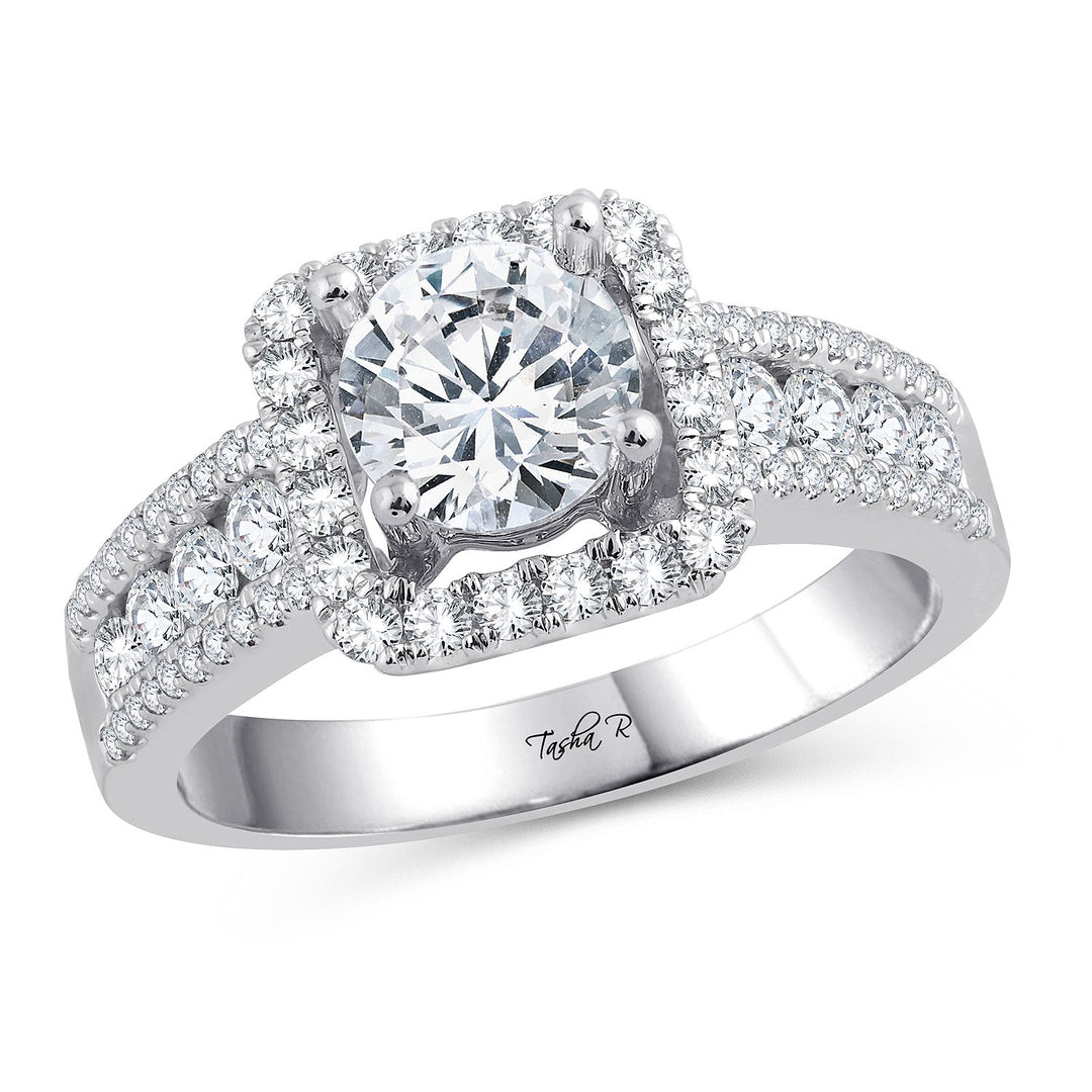 14k White Gold Lab Diamond Semi Mount Engagement Ring