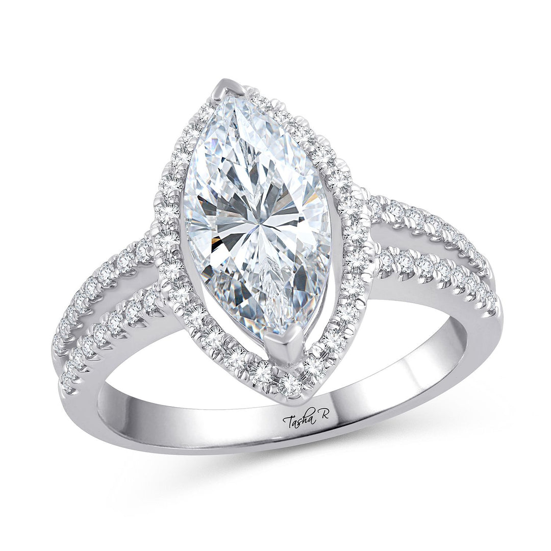 14k White Gold Lab Diamond Engagement Ring Semi Mount