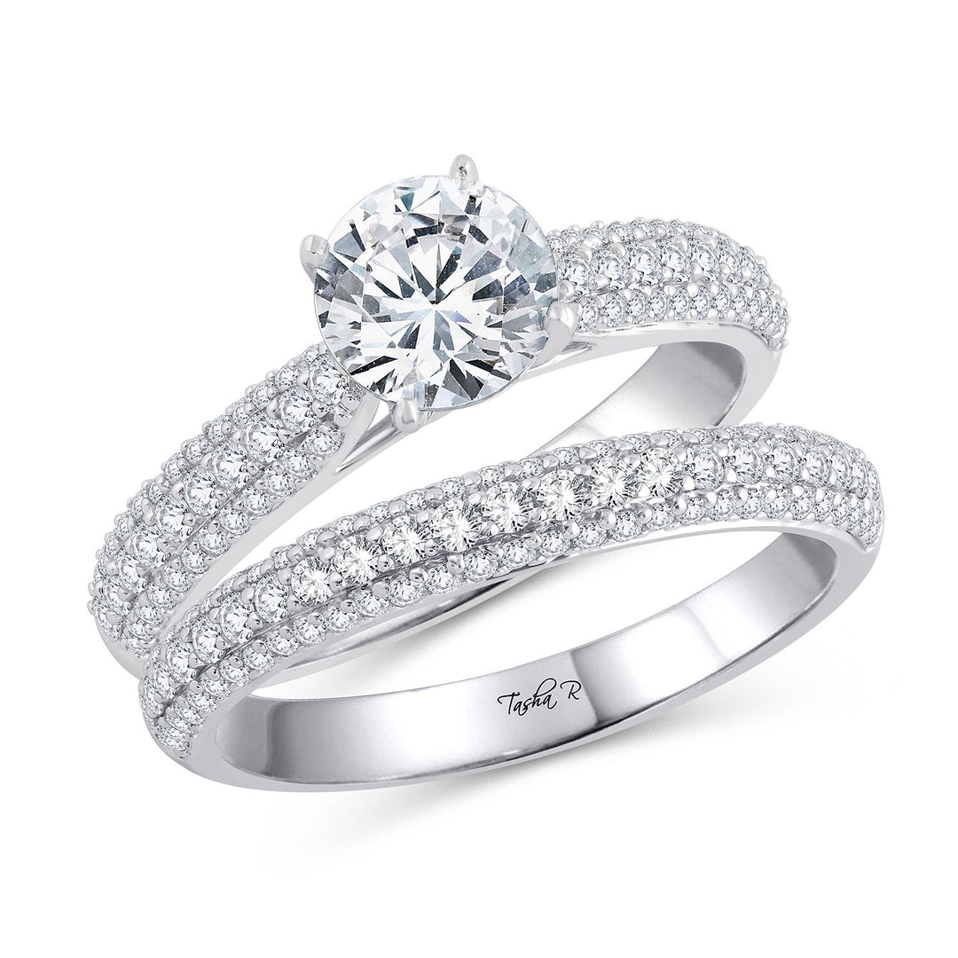 14k White Gold Lab Diamond Semi Mount Engagement Ring