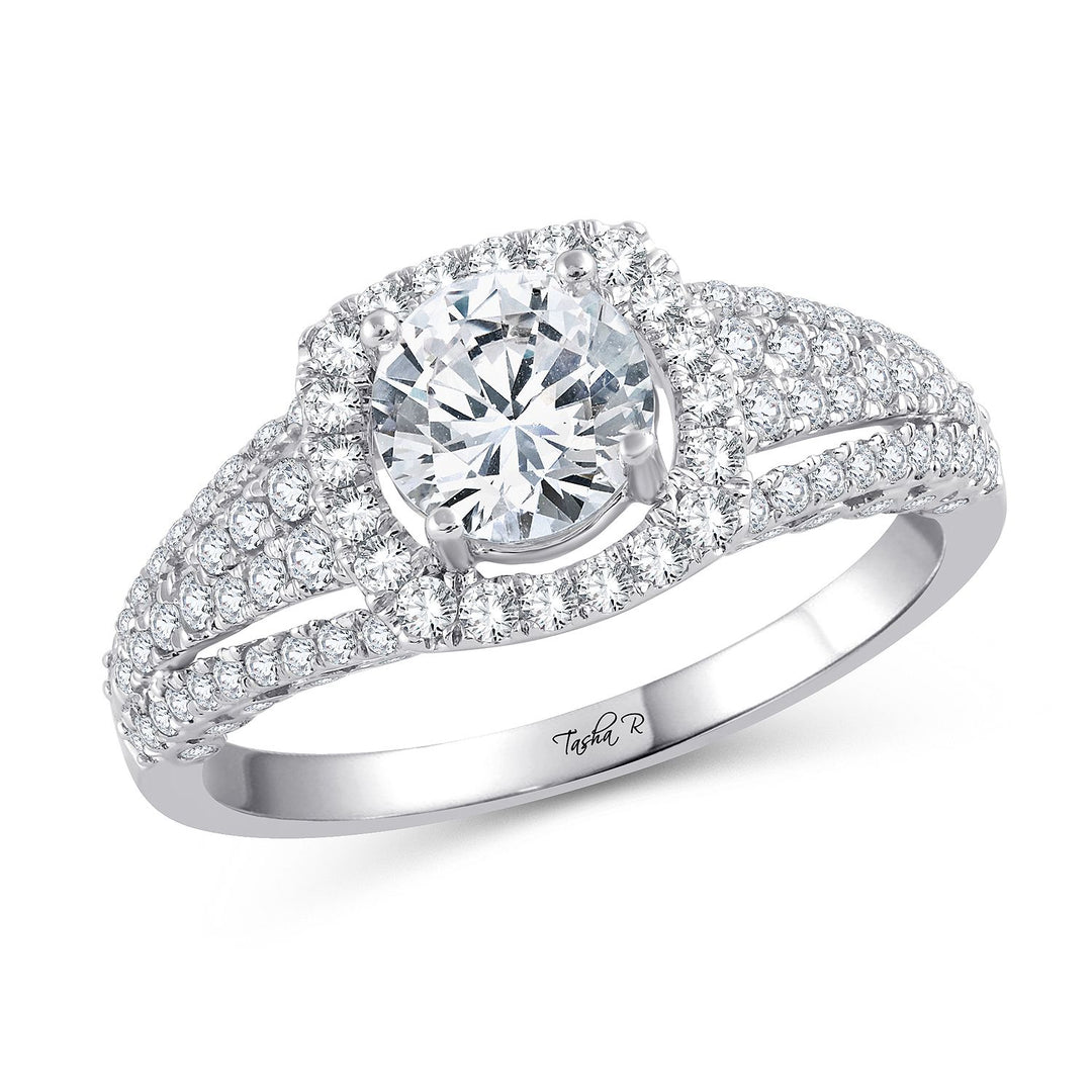 14k White Gold Lab Diamond Semi Mount Engagement Ring