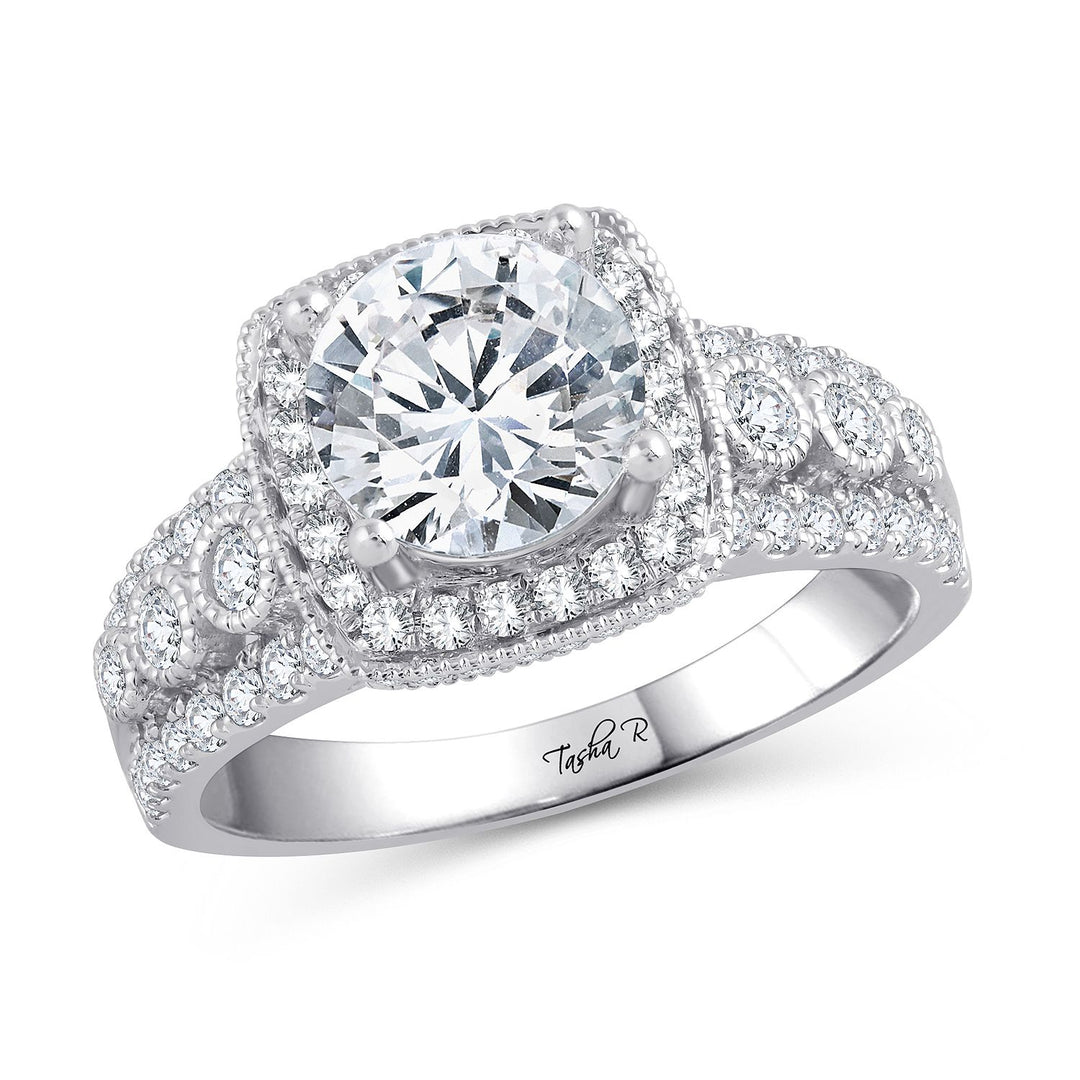 14k White Gold 0.83CT Lab Diamond Engagement Ring Semi Mount