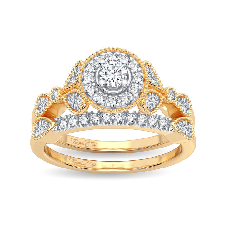 14K Yellow Gold Lab Diamond Bridal Ring - Timeless Elegance