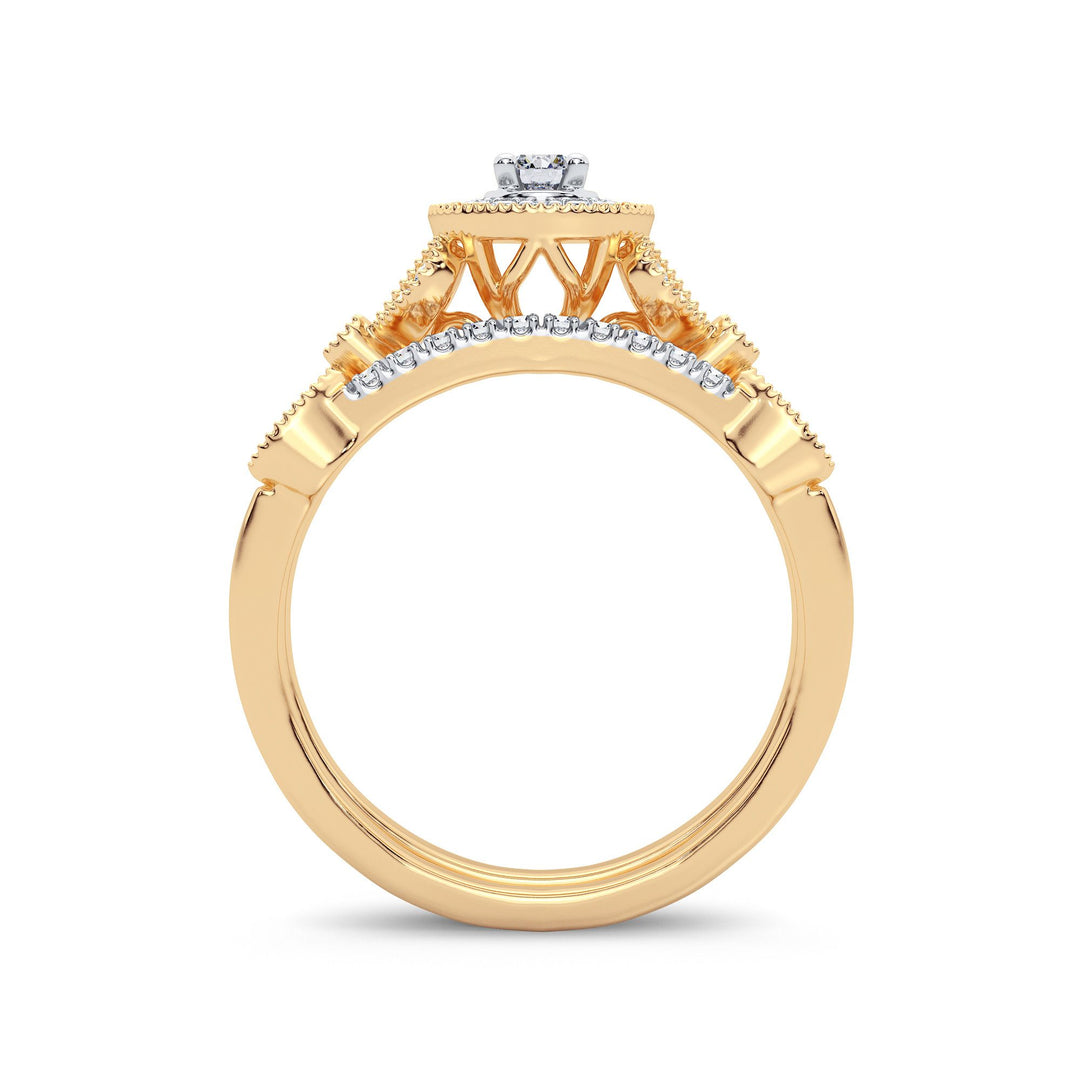 14K Yellow Gold Lab Diamond Bridal Ring - Timeless Elegance