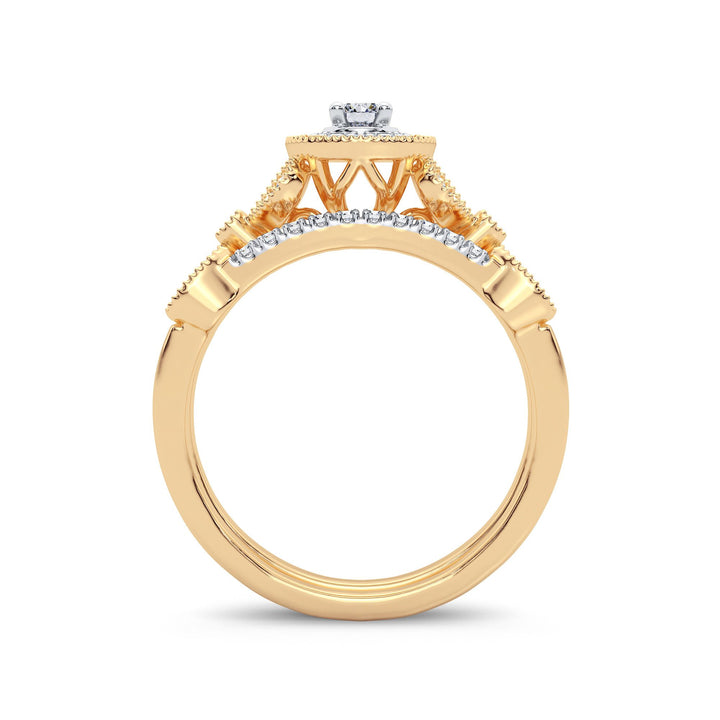 14K Yellow Gold Lab Diamond Bridal Ring - Timeless Elegance