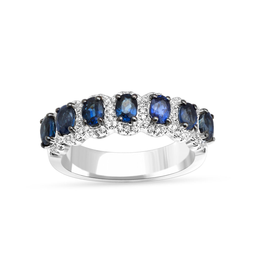 14K 0.24 CT Diamond & SAPPHIRE BAND