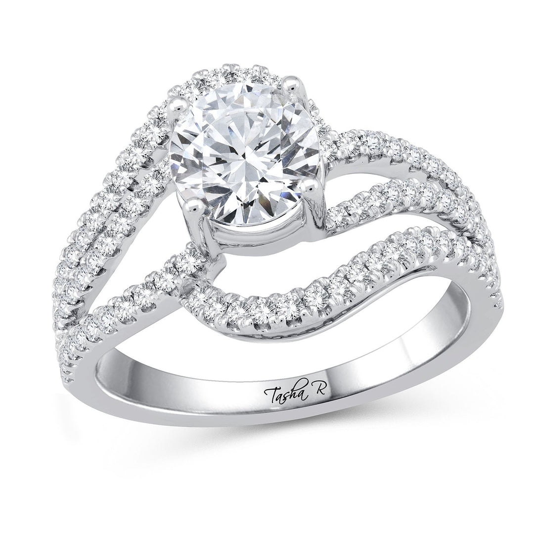 14k White Gold Lab Diamond Engagement Ring Semi Mount