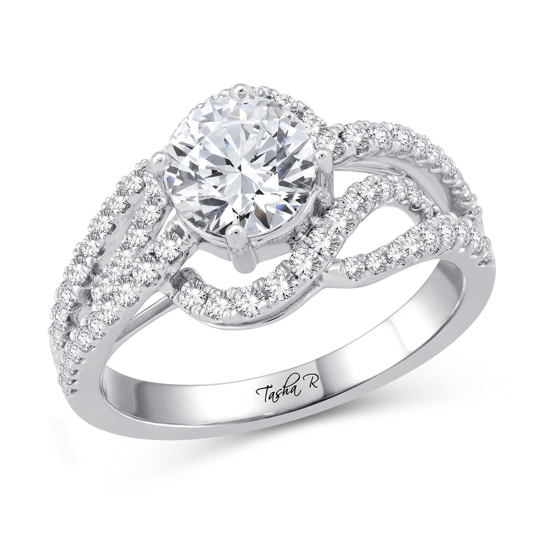 14k White Gold Lab Diamond Semi Mount Engagement Ring