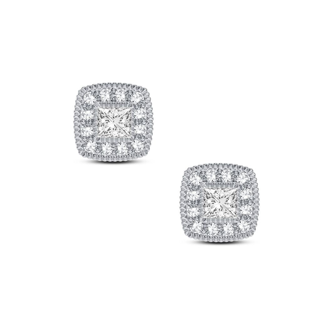 Chic 14k White Gold Lab Diamond Stud Earrings - 0.25CT