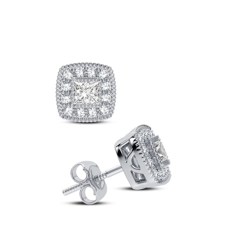 Chic 14k White Gold Lab Diamond Stud Earrings - 0.25CT