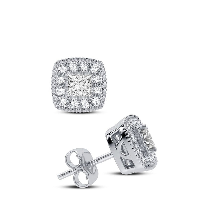 Chic 14k White Gold Lab Diamond Stud Earrings - 0.25CT