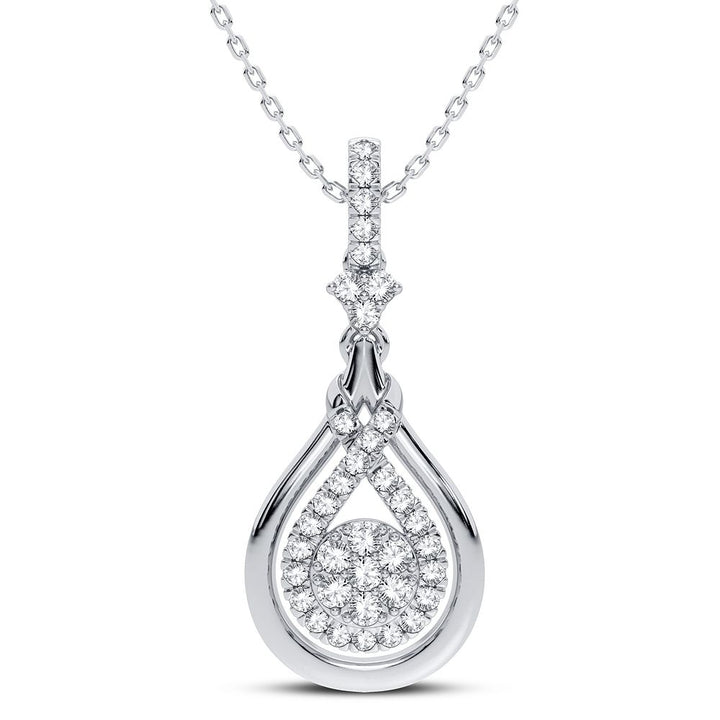 Chic 14k White Gold 0.33CT Lab Diamond Pendant for Her
