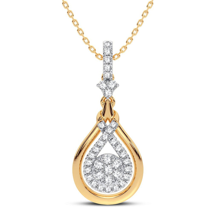 14K Yellow Gold Lab Diamond Womens Pendant Charm