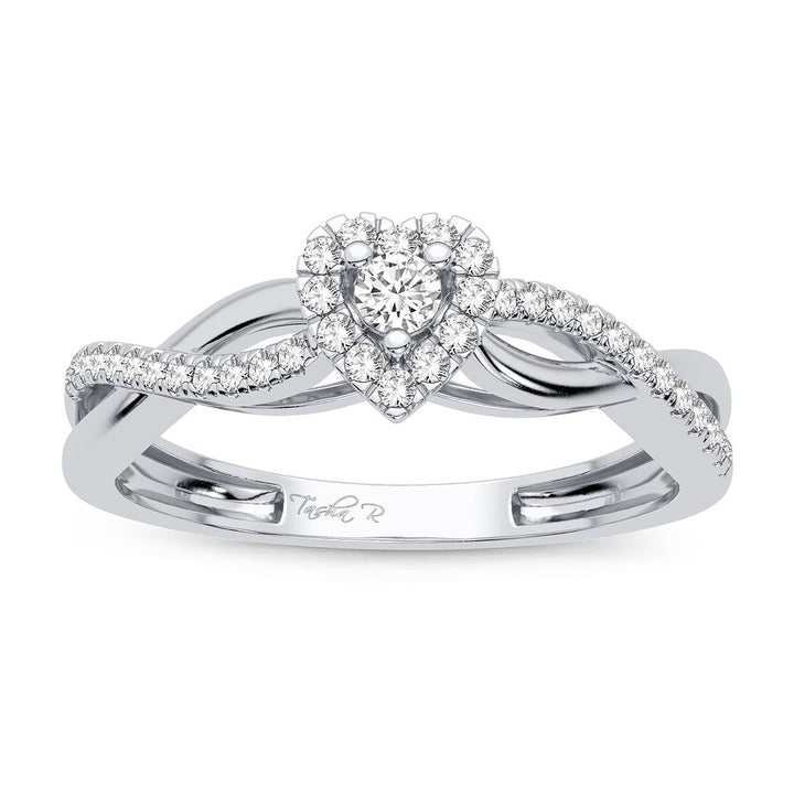 14k White Gold Lab Diamond Promise Ring for Her