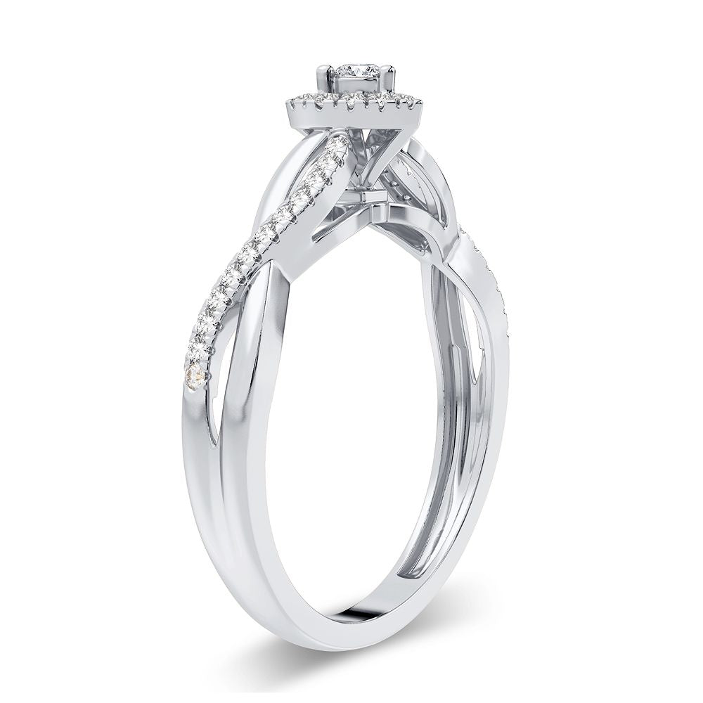 14k White Gold Lab Diamond Promise Ring for Her